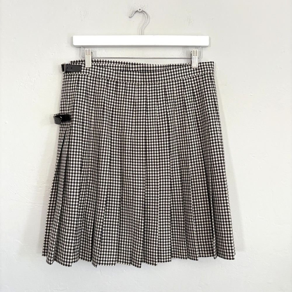 Northumberland Tartan Co Kilt Gingham Black White Wool Waist 30 Side Buckle